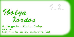 ibolya kordos business card